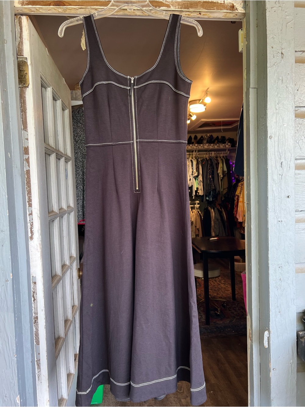 LOFT Black Sleeveless Midi Dress with back Zip nwt size 00